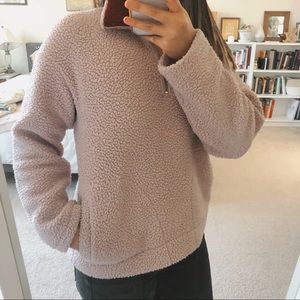 Old Navy Dusty Rose Sherpa 1/4 Zipper Pullover